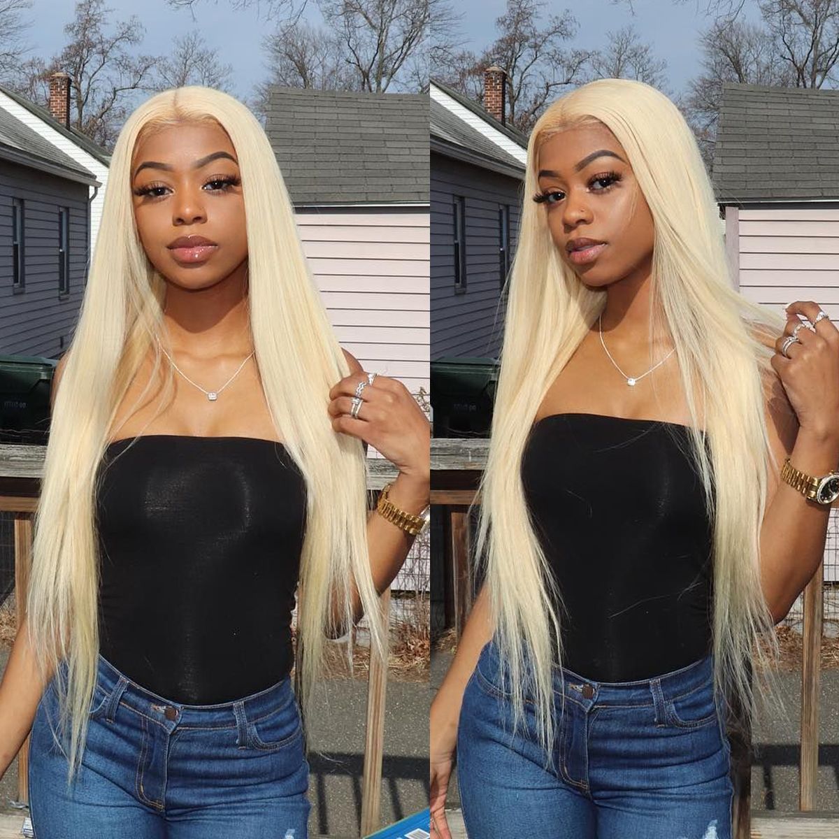 Stema 613 Blonde  Premade 13X4 Lace Front Wig Straight 150% Density